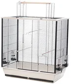 Klatki i wyposażenie dla ptaków - Little Friends Waldorf klatka na ptaki z otworem na górze, 78 x 48 x 81,5 cm, srebrna/czarna - miniaturka - grafika 1