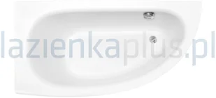PMD Besco Milena Premium Wanna narożna asymetryczna 150x70 cm akrylowa lewa z zagłówkiem i uchwytami, biała WAM150NL - Wanny - miniaturka - grafika 2