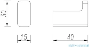 Omnires Nelson haczyk pojedynczy grafit NL80110GR - Wieszaki łazienkowe - miniaturka - grafika 2