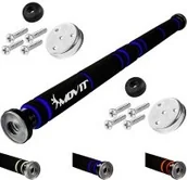 Poręcze i drążki do podciągania - Movit TwójPasaż.pl Drążek do podciągania regulowany czarno-niebieski - miniaturka - grafika 1