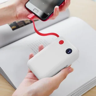 BOROFONE Borofone power bank 10 000 mAh 37Wh z wyświetlaczem LCD i kablem USB-C biały BFO-BT24-C-W - Powerbanki - miniaturka - grafika 6