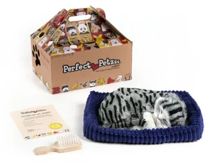 Perfect Petzzz Perfect petzzz kot Baby kotek kot Kitty atmend zwierząt domowych Gray kot pręgowany 92561 XP92-14 - Maskotki i pluszaki - miniaturka - grafika 3