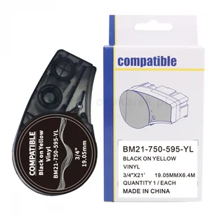 strefadrukarek.pl Taśma Brady BM21-750-595-YL 19,05mm x 6,4m żółta czarny nadruk - zamiennik | OSZCZĘDZAJ DO 80% - ZADZWOŃ! 730811399 PROMOCJA! BR-BM21-750-595-YL - Taśmy do drukarek barwiące - miniaturka - grafika 3