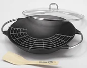 Przybory do gotowania - Küchenprofi 0410001036 wok ze szklaną pokrywką i akcesoriami, 36 cm 0410001036 - miniaturka - grafika 1