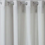 Zasłony - Atmosphera Zasłona marki Atmosphera o wymiarach 140 x 240 cm biała z przepuszczającego światło materiału B075XQRNM5 - miniaturka - grafika 1