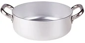 Rondle - Pentole Agnelli pentole agnelli aluminium Profi 3 MM, płaskie rondel z dwoma uchwytami, srebrny/czarny, 36 cm ALMA10636 - miniaturka - grafika 1