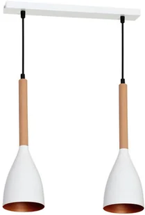 Lampa wisząca Muza 2 x 60 W E27 biała/złota 9107 - Lampy sufitowe - miniaturka - grafika 3