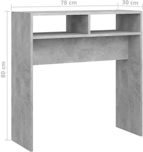 vidaXL vidaXL Stolik konsolowy szarość betonu 78x30x80 cm płyta wiórowa 808300 - Konsole i sekretarzyki - miniaturka - grafika 8