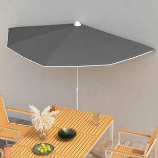 vidaXL Półokrągły parasol ogrodowy na słupku, 180x90 cm, antracytowy vidaXL - Parasole ogrodowe - miniaturka - grafika 2