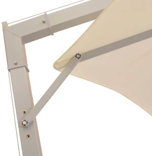 vidaXL Parasol ogrodowy, wiszący, 350 cm, słupek aluminiowy, piaskowy - Parasole ogrodowe - miniaturka - grafika 5