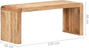 VidaXL Lumarko Ławka, 110x38x46 cm, lite drewno akacjowe 323584 VidaXL - Ławki do przedpokoju - miniaturka - grafika 7