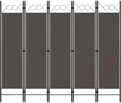 Parawany - vidaXL Parawan 5-panelowy, antracytowy, 200 x 180 cm vidaXL - miniaturka - grafika 1