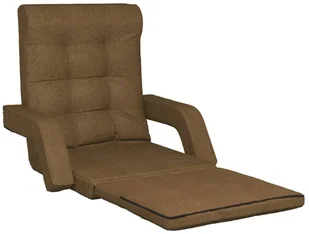 VidaXL Lumarko Składane krzesło podłogowe z funkcją spania, brązowe, tkanina 336524 VidaXL - Szezlongi - miniaturka - grafika 6