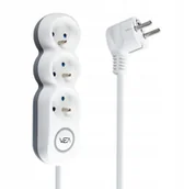 Listwy zasilające - Przedłużacz Elektryczny Sieciowy 3 Gniazda 1,5M - miniaturka - grafika 1