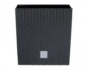 Donice - Prosperplast RATO LOW Doniczka 9,8l ratan antracyt DRTS225L - miniaturka - grafika 1