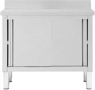VidaXL Stół roboczy, przesuwne drzwi, 100x50x95 cm, stal nierdzewna 51050 VidaXL - Stoły gastronomiczne - miniaturka - grafika 5