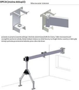999 99968046 Suwnica bramowa aluminiowa z kołami + specjalne zblocze i wciągnik ręczny udźwig suwnicy/wciągnika 1000/1000 kg szerokość 4,23m wysokość 3,885m wys dla pracy wciągarki 2,23-3,50 m) 68046-uniw - Wciągarki - miniaturka - grafika 8