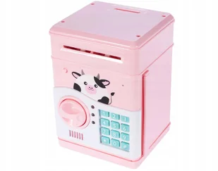 SKARBONKA ElektroStator Sejf Krówka na Kod Dostępu Bank Różowa Świnka Y207 Y207 - Skarbonki - miniaturka - grafika 2