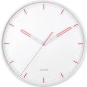 Zegary - Karlsson Zegar ścienny Dipped biały z koralowymi akcentami KA5775CP - miniaturka - grafika 1