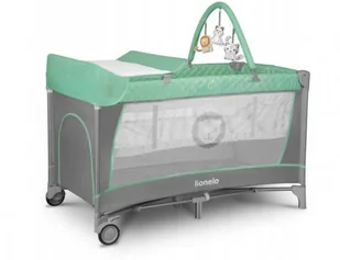 Lionelo ŁÓŻECZKO TURYSTYCZNE DWUPOZIOMOWE SKŁADANE KOJEC FLOWER TURKUSOWE 658784 - Łóżeczka i kojce - miniaturka - grafika 3