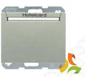 Wyłączniki światła i elektryczne - Hager BERKER K.5 Wyłącznik przekaźnikowy na kartę hotelową stal szlachetna nierdzewna 16417114 16417114/HAG - miniaturka - grafika 1