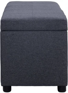 vidaXL Ławka ze schowkiem, 116 cm, ciemnoszara, poliester vidaXL - Ławki do przedpokoju - miniaturka - grafika 5