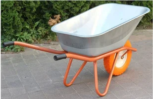 186 BEDREW Taczka jednokołowa ogrodowa ocynkowana 100L 140 L z pełnym kołem wymiary koryta taczki 88x57 cm) 18677160 77160-uniw - Wózki magazynowe - miniaturka - grafika 6