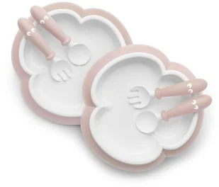 Baby Bjorn Talerzyki i Sztućce, Powder Pink, Zestaw - Sztućce dla dzieci - miniaturka - grafika 2