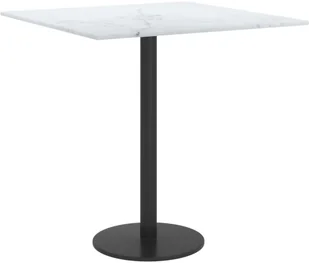 shumee Blat stołu biały 40x40 cm 6 mm szkło ze wzorem marmuru - Blaty meblowe i parapety okienne - miniaturka - grafika 3