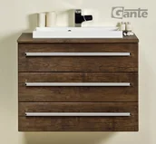 Szafki łazienkowe - Gante Szafka wisząca z umywalką 80/39/3 FKS seria FOKUS AD FKS-AD-U80/39/3 + 600C - miniaturka - grafika 1