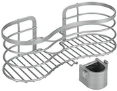 Półki łazienkowe - Metaltex 404818039 Viva organizer prysznicowy, montaż bez wiercenia, srebrny - miniaturka - grafika 1