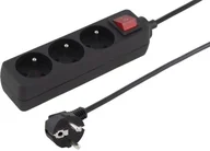 Listwy zasilające - PremiumCord Listwa zasilająca 3 gniazda 2m czarny ppa3k-02bk ppa3k-02bk - miniaturka - grafika 1