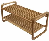 Szafki na buty - Compactor stojak na buty UGO 2 piętrowy z naturalnego drewna bambusowego regulowany - miniaturka - grafika 1