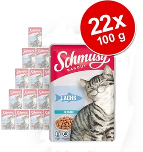 Schmusy Ragout w sosie, 22 x 100 g - Łosoś - Mokra karma dla kotów - miniaturka - grafika 2