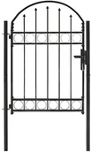 Ogrodzenia - Furtka ogrodzeniowa, zaokrąglona, 100x125 cm, czarna - miniaturka - grafika 1
