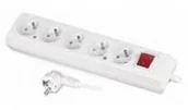 Listwy zasilające - PLAST-ROL Listwa zasilająca PLAST-ROL Przedłużacz z wyłącznikiem 5-gniazda z/u 10A 5m biały PS-570WS W-97497) W-97497 - miniaturka - grafika 1