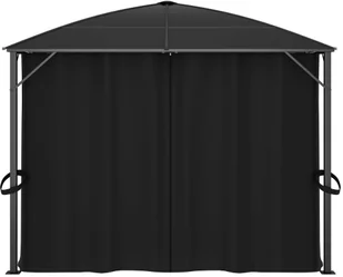 vidaXL Altana ogrodowa z zasłonami, 400x300x265 cm, antracytowa - Altany ogrodowe - miniaturka - grafika 4