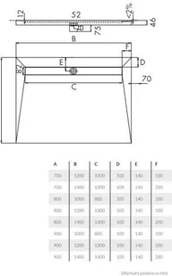 Schedpol Odpływ liniowy 70x140 cm Base 10006OLDBSL - Odpływy liniowe - miniaturka - grafika 5