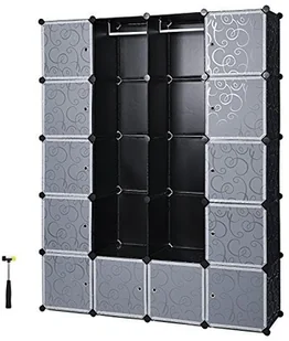 SONGMICS Songmics szafa na ubrania DIY, garderoba, z 2 haczykami, drążkiem, 180 x 145 x 37 cm LPC30H - Wieszaki i stojaki SONGMICS Songmics szafa na ubrania DIY, garderoba, z 2 haczykami, drążkiem, 180 x 145 x 37 cm LPC30H - Wieszaki i stojaki - miniaturka - grafika 1