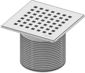 Odpływy liniowe - Tece Drainpoint S Zestaw nasadka z ramką rusztu ze stali szlachetnej i ruszt ozdobny quadratum 14,2x14,2 cm 3660008 - miniaturka - grafika 1