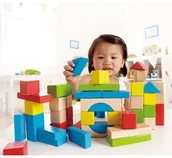 Klocki - HaPe Zestaw kolorowych drewnianych klocków E0409 - miniaturka - grafika 1