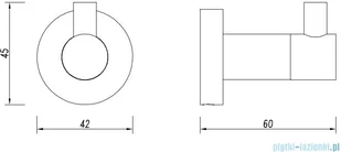 Omnires Modern Project haczyk pojedynczy antracyt MP60110AT - Wieszaki łazienkowe - miniaturka - grafika 2