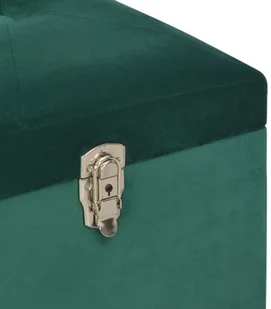 vidaXL Ławka ze schowkiem, 105 cm, zielona, aksamitna vidaXL - Ławki do przedpokoju - miniaturka - grafika 6