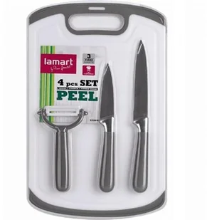 Lamart LAMART PEEL ZESTAW NOŻY Z DESKĄ ORAZ OBIERAKIEM LT2097 42003754 - Noże - miniaturka - grafika 2