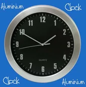 Zegary - Atrix Zegar aluminiowy ścienny czarny AL2412B - miniaturka - grafika 1