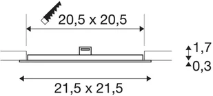 Spotline SLV SENSER 24 DL wewnętrzna oprawa sufitowa wpuszczana LED prostokątna biała 4000 K 1004699) SLV 1004699 - Oprawy, klosze i abażury - miniaturka - grafika 3