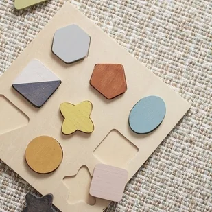 Kids Concept Puzzle Drewniane Kształty Geo - Zabawki interaktywne dla dzieci - miniaturka - grafika 3