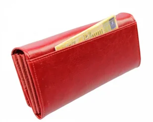 PolskaGalanteria.pl Portfel Damski PolskaGalanteria Z Wstawką Długi Max Z Suwakiem Skóra Naturalna CZERWONY WZÓR III KP D13-WST - Portfele - miniaturka - grafika 4