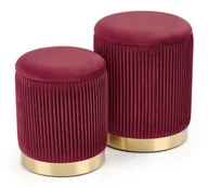 Inne meble do salonu - Halmar Zestaw 2 puf Monty bordowy 5065 - miniaturka - grafika 1
