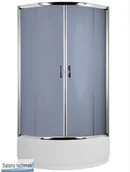 Kabiny prysznicowe - Deante Funkia 80x80 z brodzikiem i obudową  KYP 454K + BAD-80-NK + OAD-80-PK - miniaturka - grafika 1